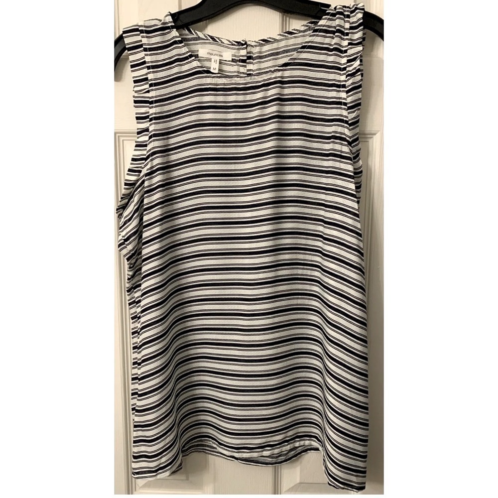 Maurices Women's Tank Top, Sz Medium, Black/White, Leightweight